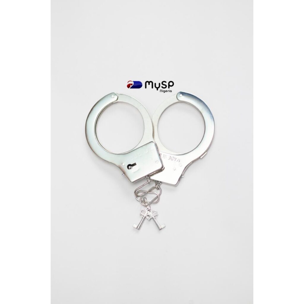 These lockable handcuffs make for hours of adult entertainment.
 	They come with two deluxe keys and ring.
 	Steel construction with the look & feel of the real thing.
 	Perfect for power play