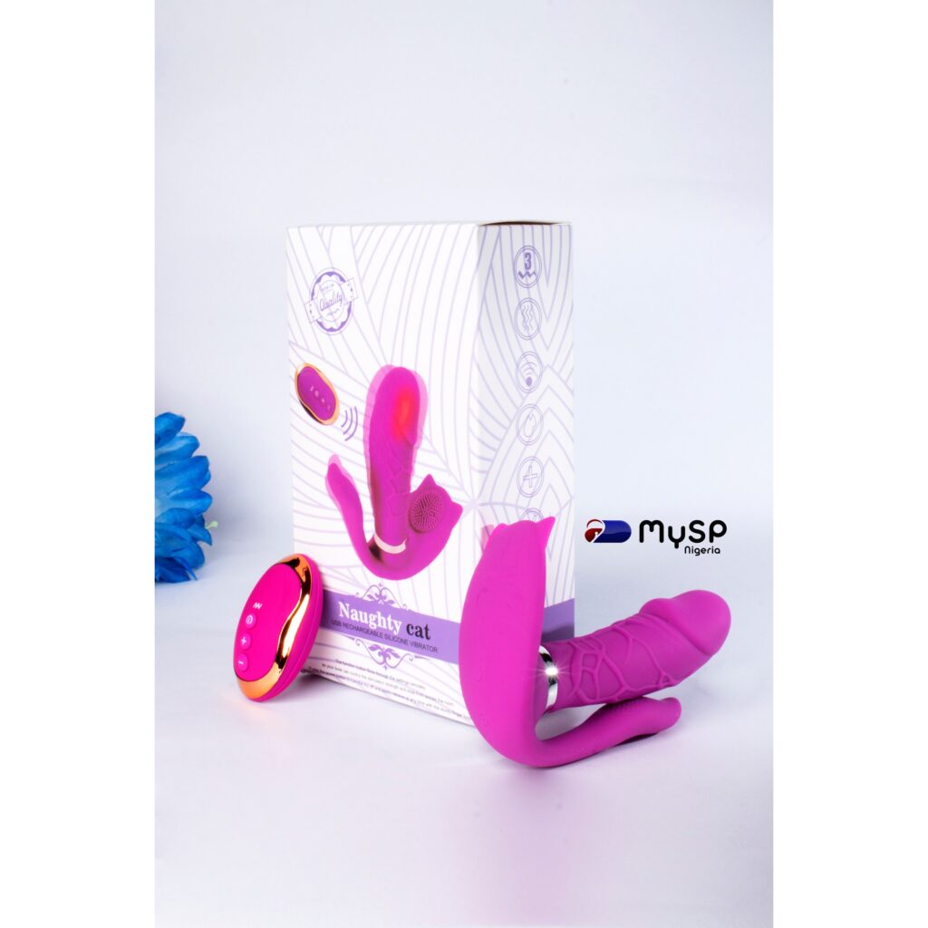 Wearable vibrating dildo
 	Fully stimulates the insides of your vagina, clitoris and entire clitoral area
 	Both vibrating and thrusting go at the same time
 	Very soft and easy to place
 	Remote control with different stimulation modes
 	Rechargeable and waterproof