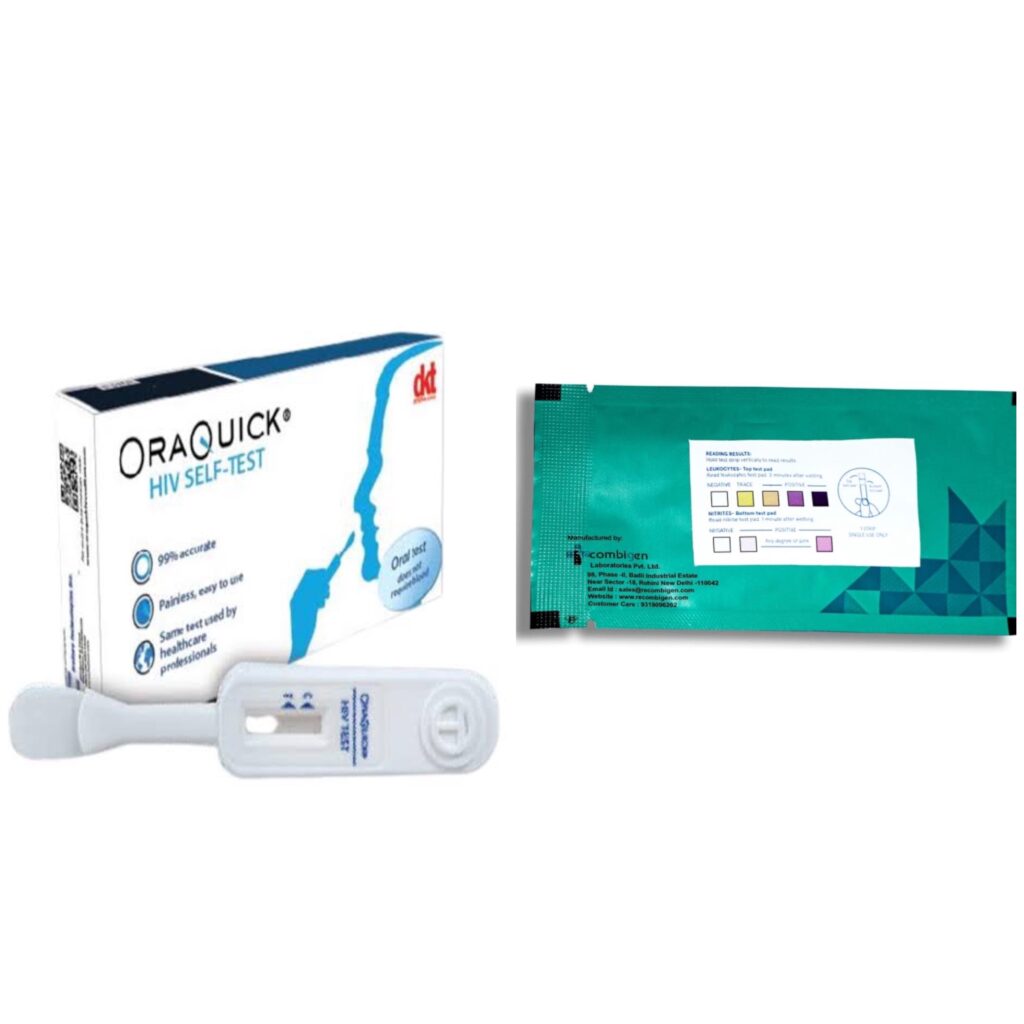 A combo that contains one STI/UTI test kit & one HIV test kit

 	
STI/UTI test kit detects UTI & other STIs in just 2 minutes

 	HIV test kit detects HIV within 20-40 minutes
 	
STI Kit uses urine sample while HIV test kit uses saliva swab

 	STI kit confirms successful treatment of STIs
 	Very easy & pain free
 	Testing procedure is very easy